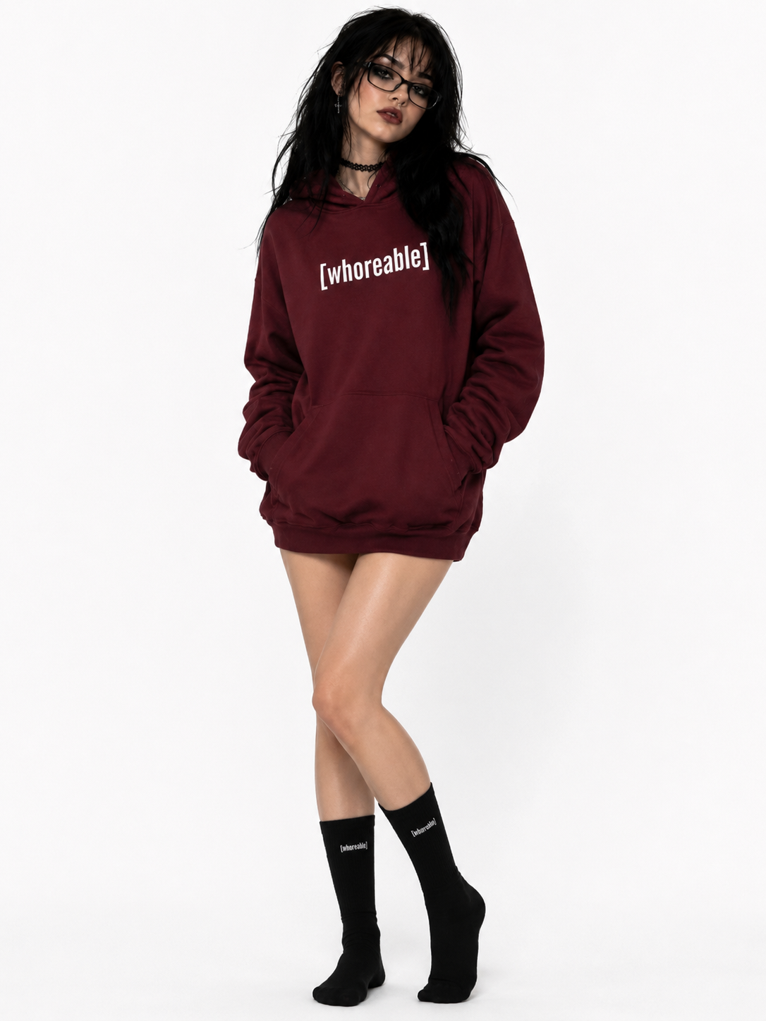 Embroidered [w] socks