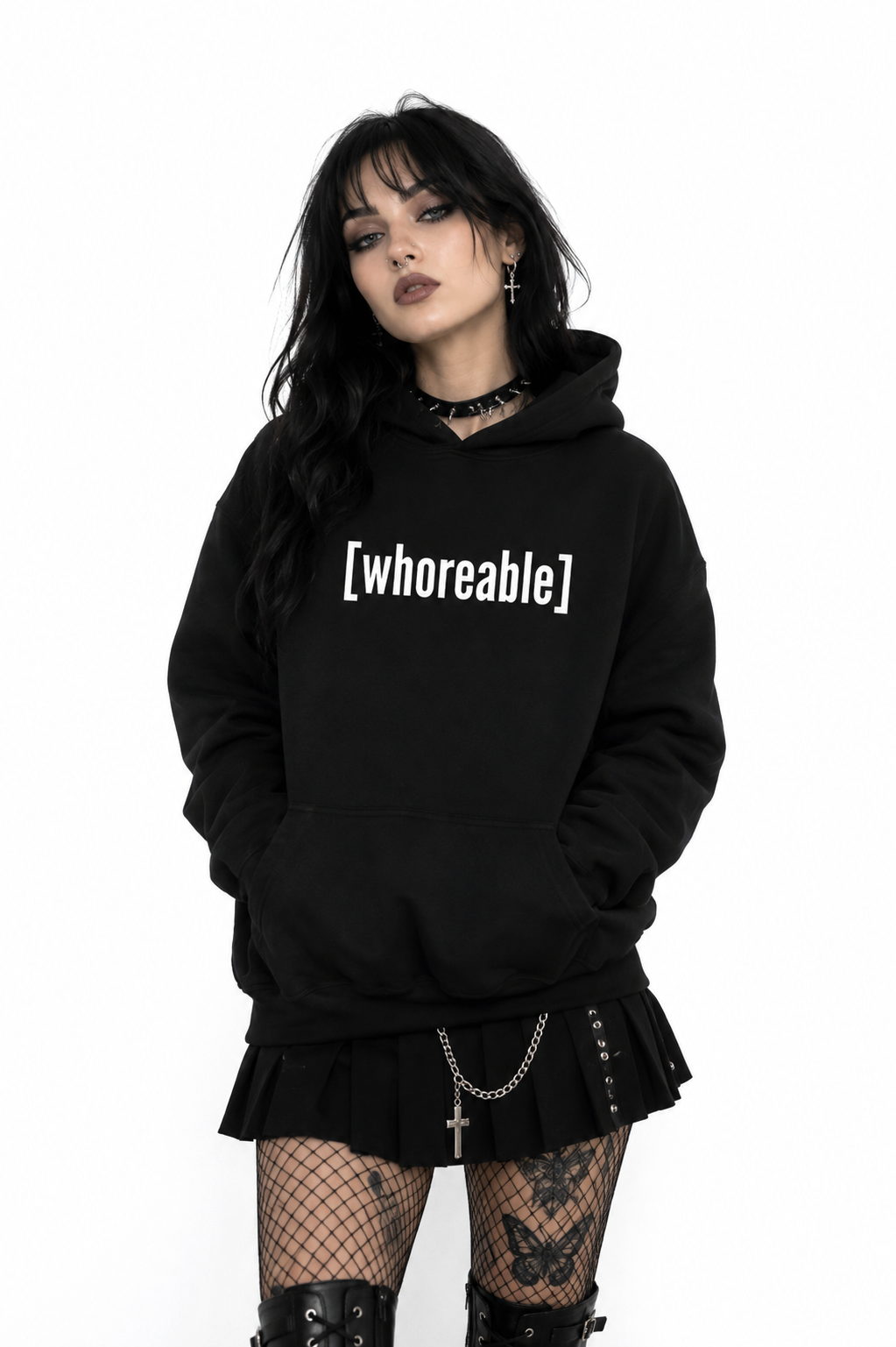 [whoreable] black hoodie