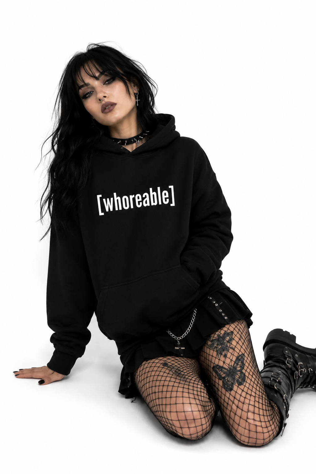 [whoreable] black hoodie
